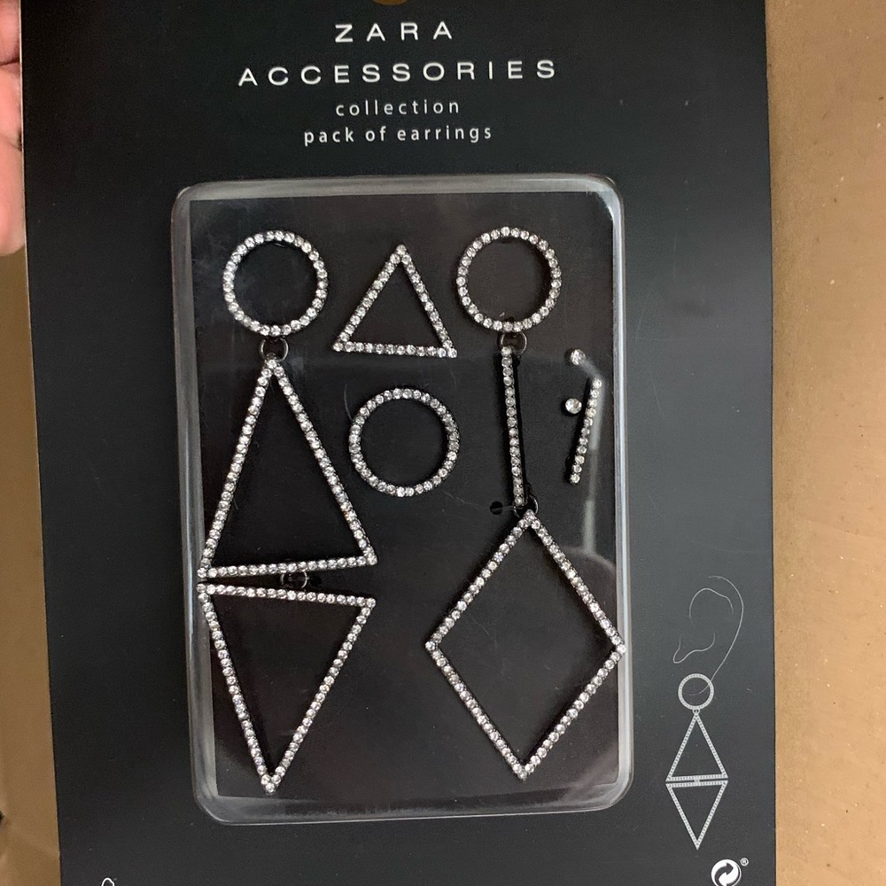 Zara collection earrings silver diamanté’s